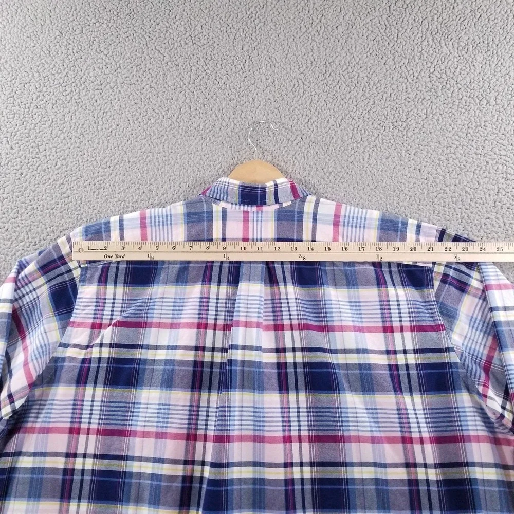 Polo Ralph Lauren Shirt Mens 2XLT Blue Plaid Button Down Oxford Dress Casual